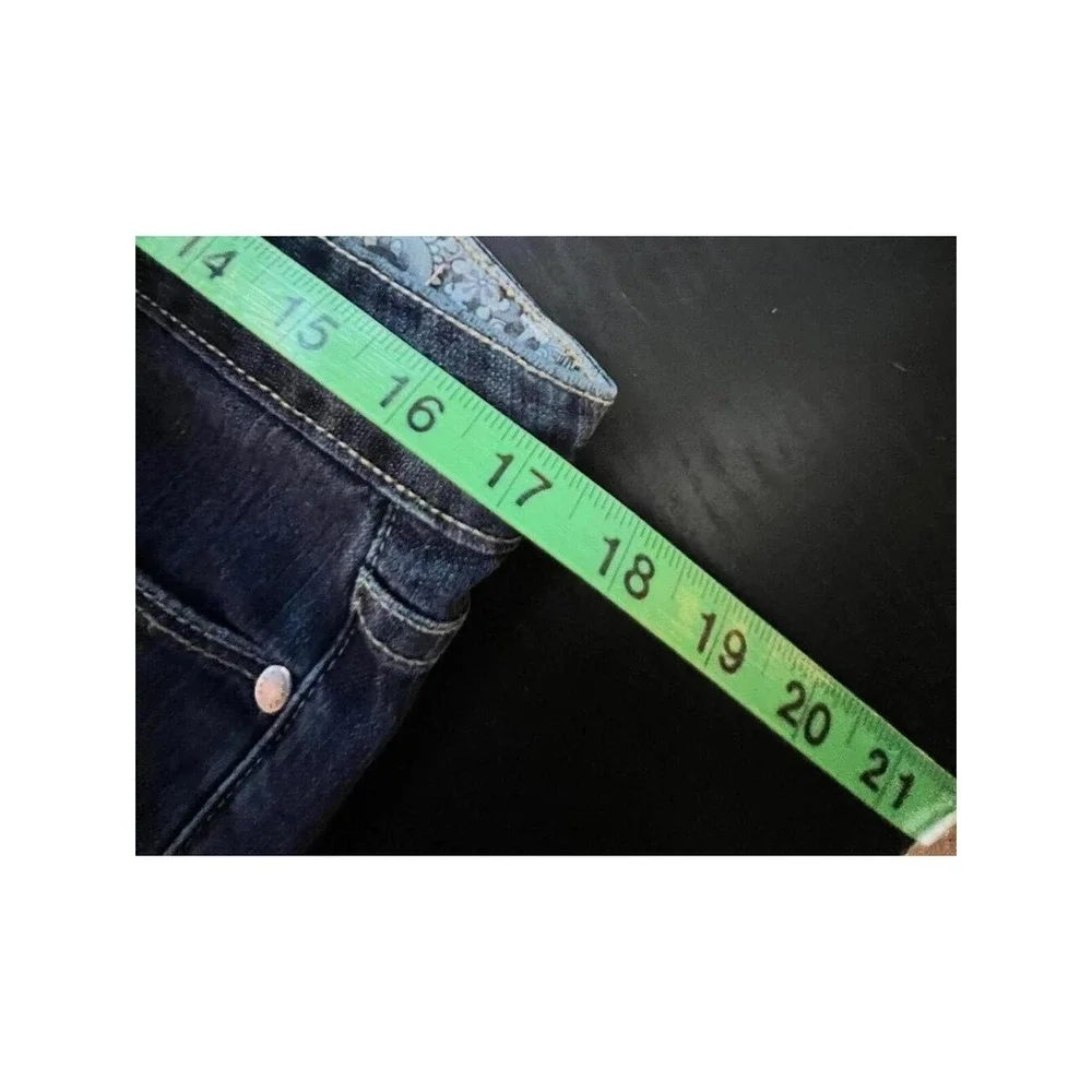 Paige Canyon Crop Jeans Dark Wash Blue Low‎ Rise Bootcut Size 30